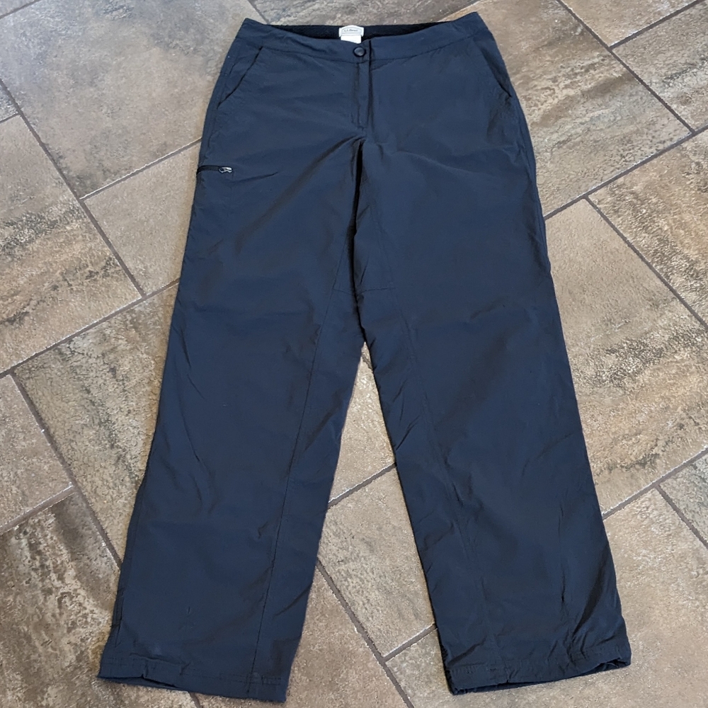 LL Bean Gorpcore Comfort Trail Outdoor Hiking Pants Size 10 Dark Grey/Soft Black